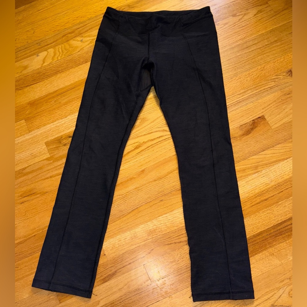 Black Cycling Pants Lululemon Straight-Leg Leggings size 10 with adjustable leg